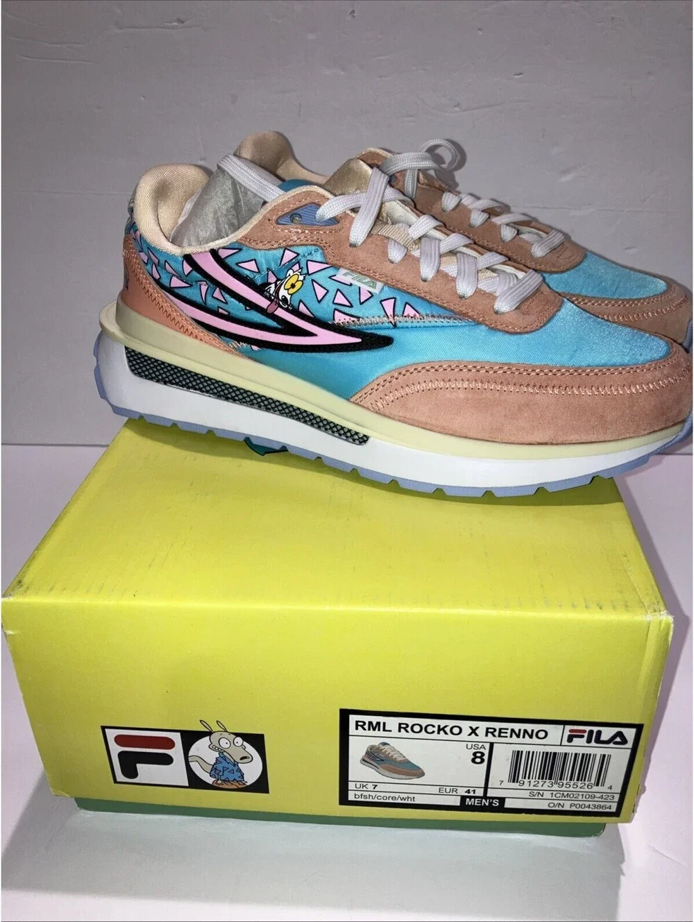 Fila RML Rocko X Renno Sneaker  Nickelodeon Collectible Shoe Men’s Size 8 NEW